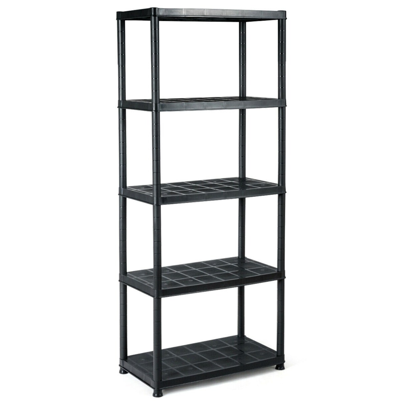 Black Freestanding 5-Tier Storage Rack for Home Garage or Office